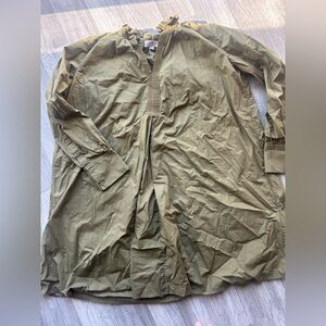 COS Ruffle Neck Olive Green Tunic Dress EUR34